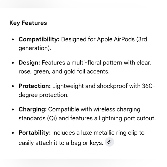 Kate Spade AirPods Case with Floral Design - Blue, Yellow, Pink - Picture 3 of 3